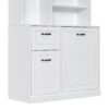 Bathroom Storage Cabinet With Tilt Out Hamper, Tall Free Standing Organizer With Drawers & Adjustable Shelves, Linen Tower With Steel Handles - White - Image 21