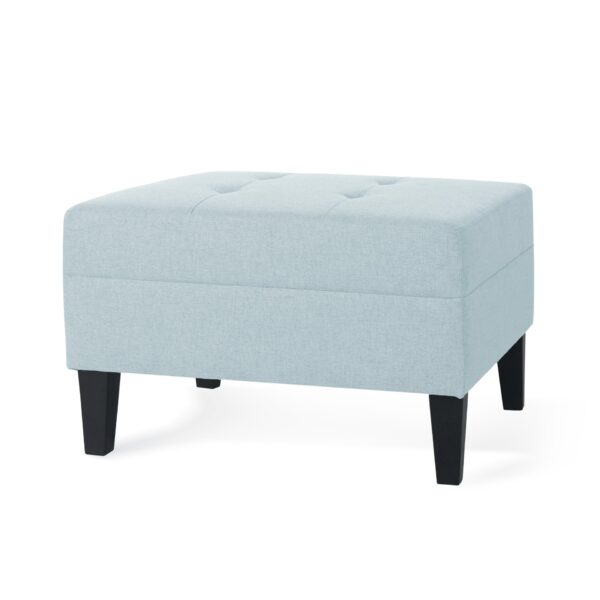 Classic Ottoman With Cushioned Top - Blue