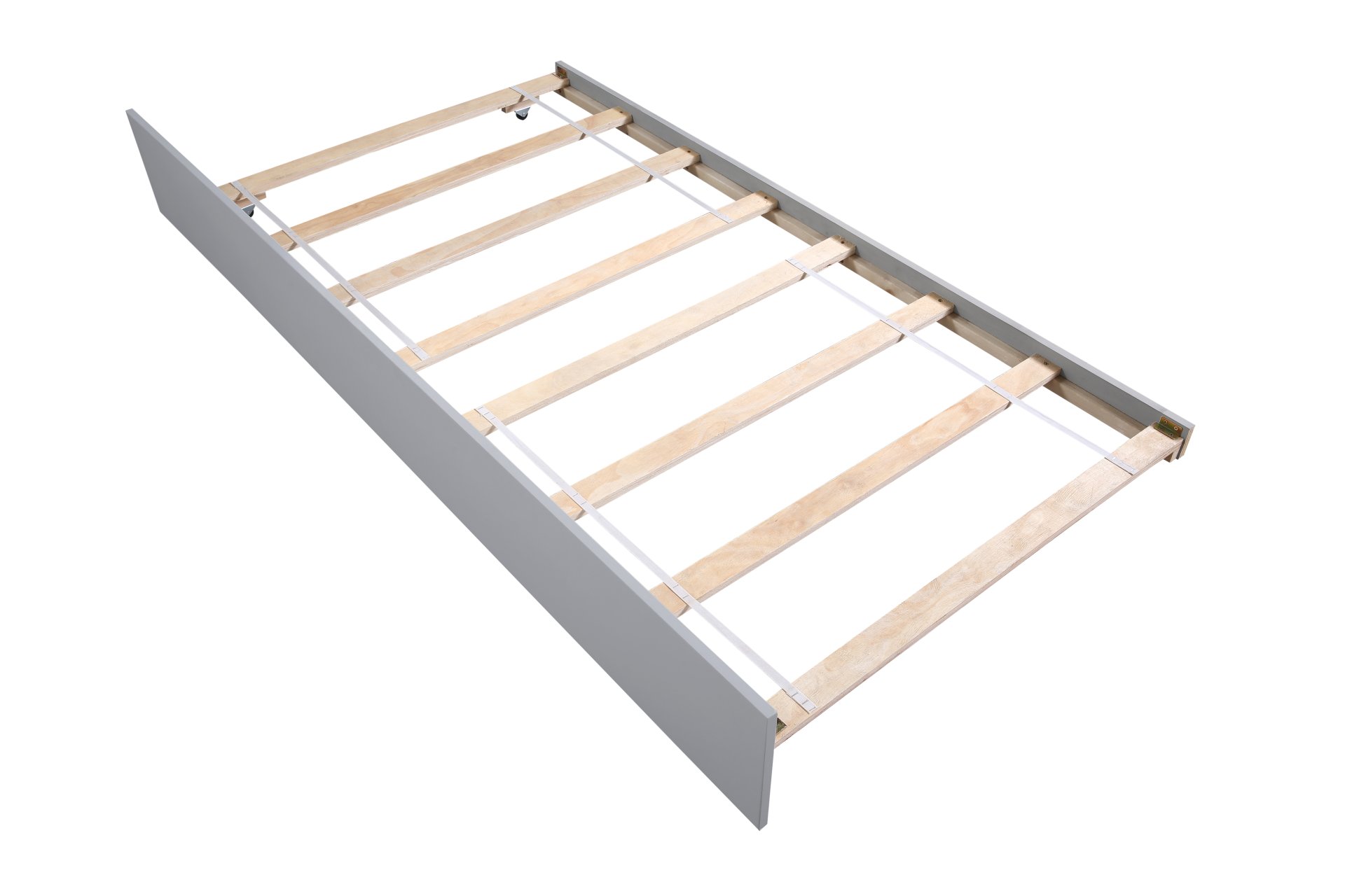 Twin Bed With Trundle, Platform Bed Frame With Headboard And Footboard, For Bedroom Small Living Space, No Box Spring Needed - Gray - Image 11