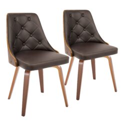 Gianna - Contemporary Dinning Chair (Set of 2) - Walnut / Brown