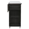 Outdoor Kitchen Island Fir Wood Kitchen Island With Stainless Steel Top, Ample Storage Space, Towel And Spice Racks And A Bottle Opener For Outdoor - Black - Image 17