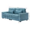Modern Fabric Sofa With Plush Cushions, Sleek Arm Design, Sturdy Solid Wood Frame - Blue - Image 3