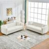 Oversized Sofa, 3 And 3 Seater, Tufted Couch For Living Room - Beige - Image 4
