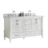 Freestanding Double Bathroom Vanity With Extra Black Handles - White - Image 20
