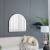 Arched Decorative Accent Mirror With Iron Metal Frame, Wall Deor For Bathroom, Bedroom, Entryway, Mantel - Black - Image 5