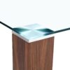 Transparent Tempered Glass Dining Table With Wood Grain Legs - Transparent / Walnut - Image 6