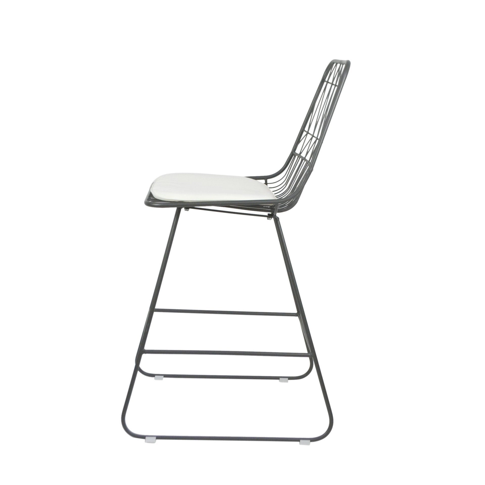 Yearning - Iron Counter Stool With Water Resistant Cushion - Gray / Ivory - Image 8