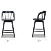 Breda - Turned Bubble Spindle Low Back Counter Stool - Black - Image 9