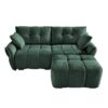 Modern Fabric 2 Seater Sofa With Ottoman Minimalist Design - Green - Image 7