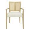 Mid Century Modern Arm Dining Chair (Set of 2) With Rattan Backrest - Beige / Natural Ash - Image 4