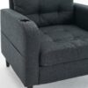 Upholstered Armchair And Storage Ottoman Set, Comfortable Single Sofa With Cup Holders And Tufted Detailing, Ideal For Living Room Or Bedroom - Dark Gray - Image 22