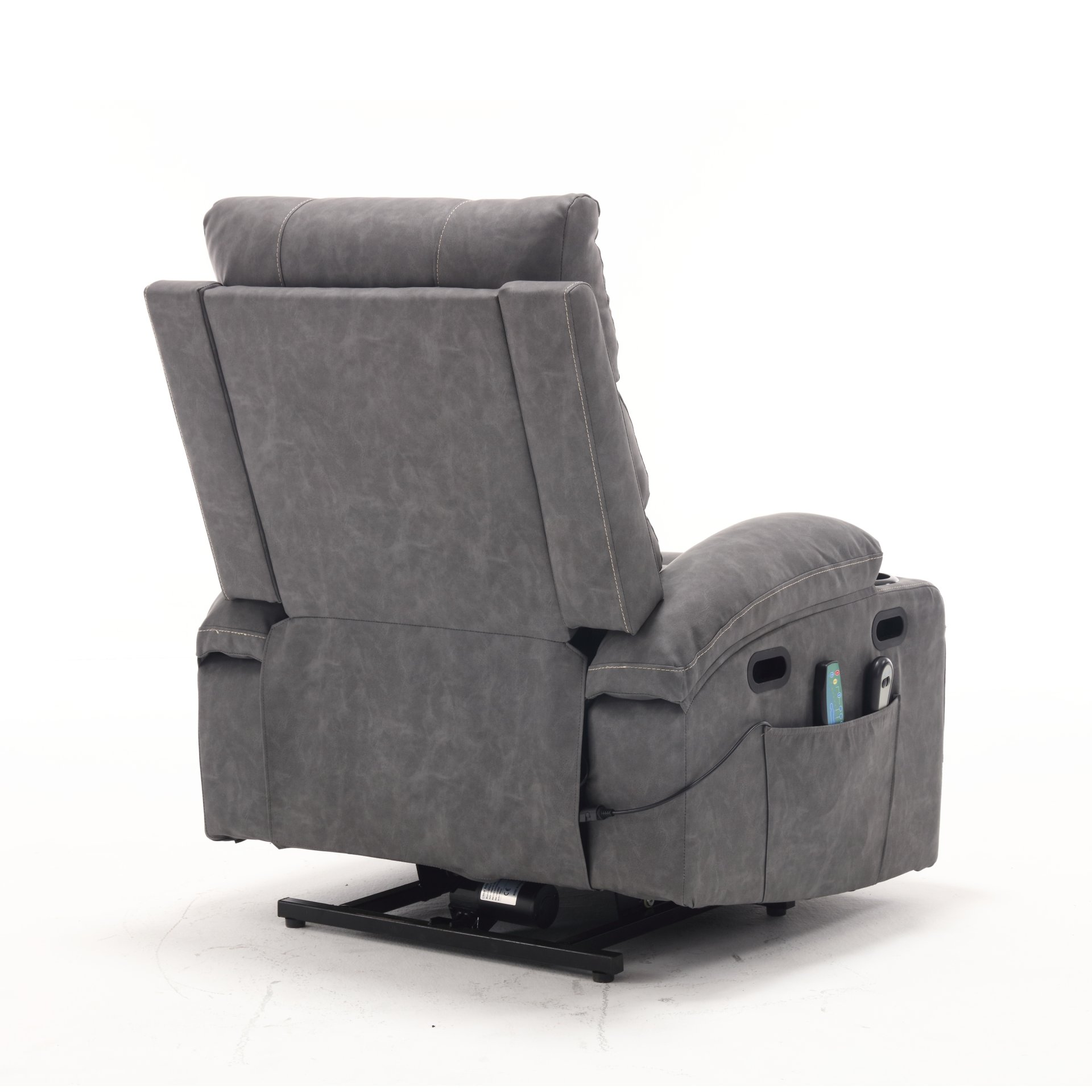 Cozy Electric Power Lift Recliner Chair Sofa For Elderly With Vibration Massage And Lumbar Heat - Gray - Image 12