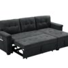 Kinsley - Sleeper Sectional Sofa Chaise With USB Charger And Tablet Pocket - Dark Gray - Image 4
