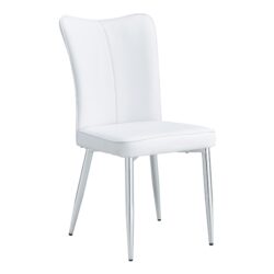 Modern Minimalist Dining Chairs Office Chairs (Set of 2) - White / Silver