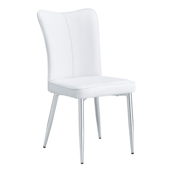 Modern Minimalist Dining Chairs Office Chairs (Set of 2) - White / Silver