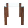 Transparent Tempered Glass Dining Table With Wood Grain Legs - Transparent / Walnut - Image 9