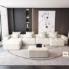 Modern Oversized Modular Sectional Sofa, Sparkling Chenille Fabric Soft Cushion Sofa With 8 Pillows, 8 Pieces Diy Combination Tufted Sofa, No Assembly Required - Beige - Image 13