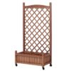 Raised Garden Bed With Trellis 2 Pack, Outdoor Planter Box & Plant Stand With Climbing Racks - Brown - Image 23
