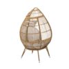 Basket Chair With Teardrop Shape And Water Resistant Cushion - Natural - Image 7
