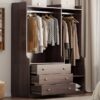 Open Wardrobe Storage For Bedroom - Brown - Image 25