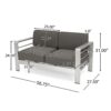 Outdoor Aluminum Loveseat With Cushion - Gray - Image 3