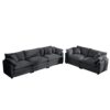 Modern Living Room Sofa Set With 2 Seater Sofas, Deep Recliner Corduroy - Gray - Image 18