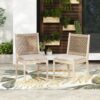 Cordoba - Dining Chair (Set of 2) With Acacia Wood Frame And Water Repellent Fabric - Beige / Yellow - Image 16