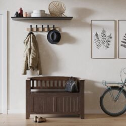 Acadian - Small Entryway Storage Bench - Brunette Brown