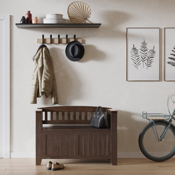 Acadian - Small Entryway Storage Bench - Brunette Brown