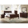 Contemporary Louis Philip Cherry Chest With Five Drawers Solid Wood Ample Storage - Cherry - Image 6