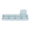 Stylish Four Seater Sofa With Movable Ottoman With Ergonomic Design - Sky Blue - Image 24