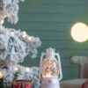 Christmas Plastic / Resin Lantern With Snowman & Tree LED / Water Spinning / 6 Hours Timer, 3*AA Batteries Required - White / Multi - Image 2