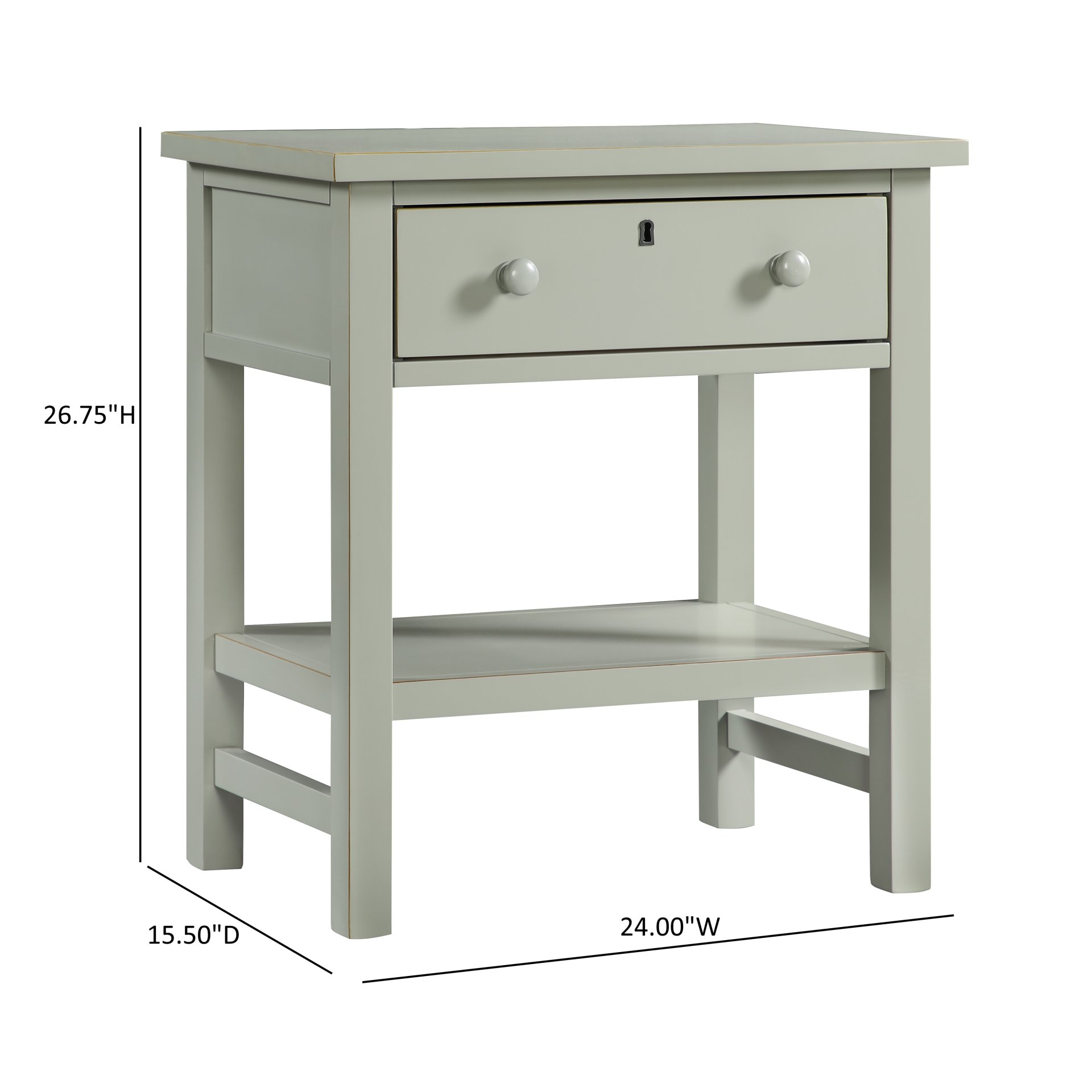 Finley - 1 Drawer Storage Nightstand - Antique Gray - Image 3