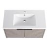 Contemporary Wall Mounted Bathroom Vanity With Resin Sink, Soft Close Doors - Khaki - Image 14