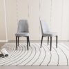 Modern (Set of 2) Dining Chairs With High Quality And Cushions Metal Legs - Gray - Image 4