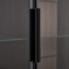 Modern Minimalist Style LED Curio Cabinet With Tempered Glass Door, Metal Legs - Black / Dark Walnut - Image 17