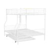 Full Long Over Queen Metal Bunk Bed With Trundle - White - Image 4