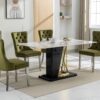 Nikki - Modern, High-End Tufted Solid Wood Contemporary Velvet Upholstered Dining Chair With Chrome Stainless Steel Plating Legs, Nailhead Trim (Set of 2) - Olive Green / Chrome - Image 18