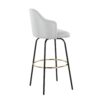 Ahoy - Contemporary Fixed Height Bar Stool Round Gold Footrest (Set of 2) - Light Gray / Black - Image 4
