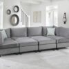 Simona - Velvet 8 Piece Modular Sectional Sofa - Gray - Image 5