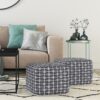 Noreen - Square Pouf - Slate Gray / White - Image 5