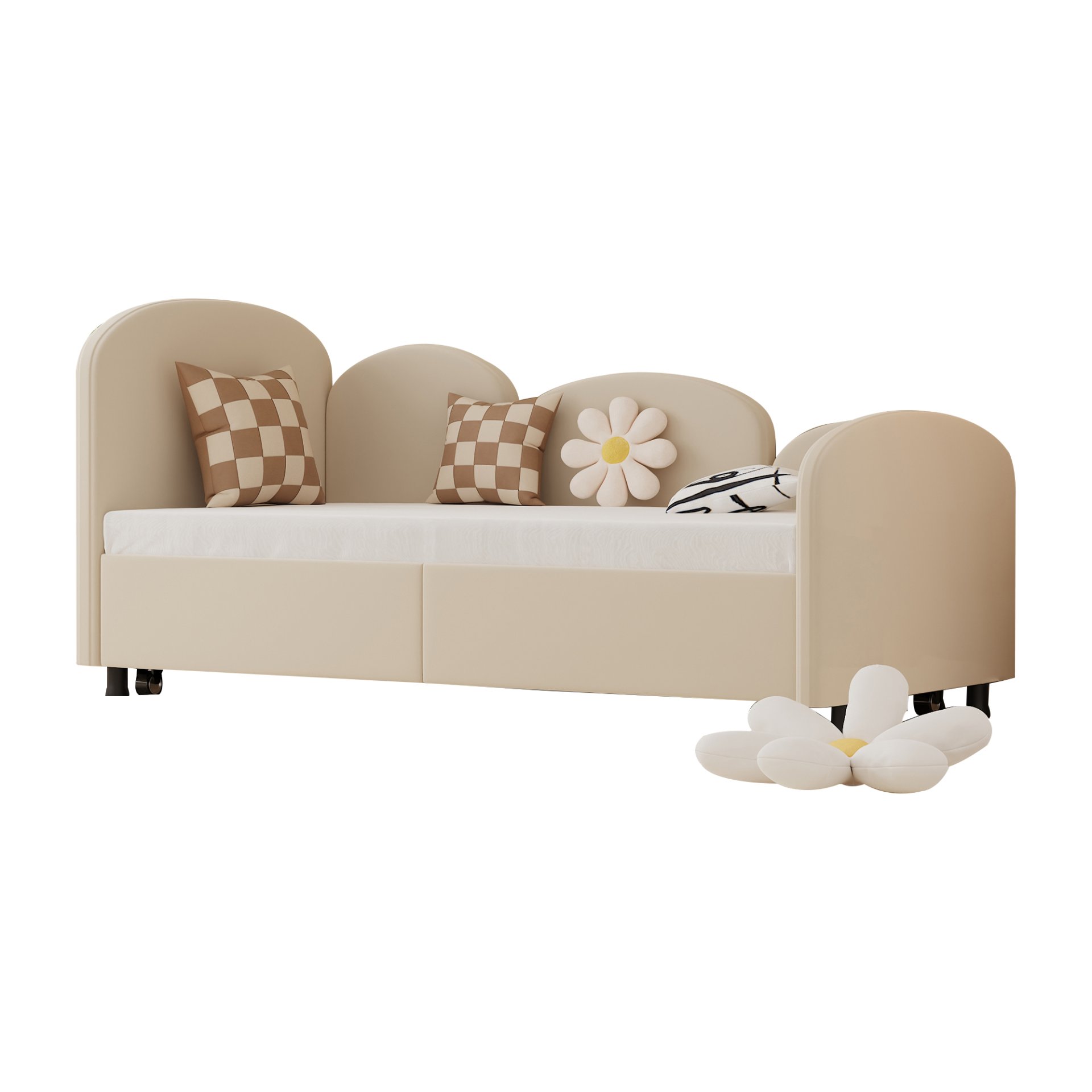 Modern Upholstered Daybed With Twin Size Bed Frames And Storage - Beige - Image 13