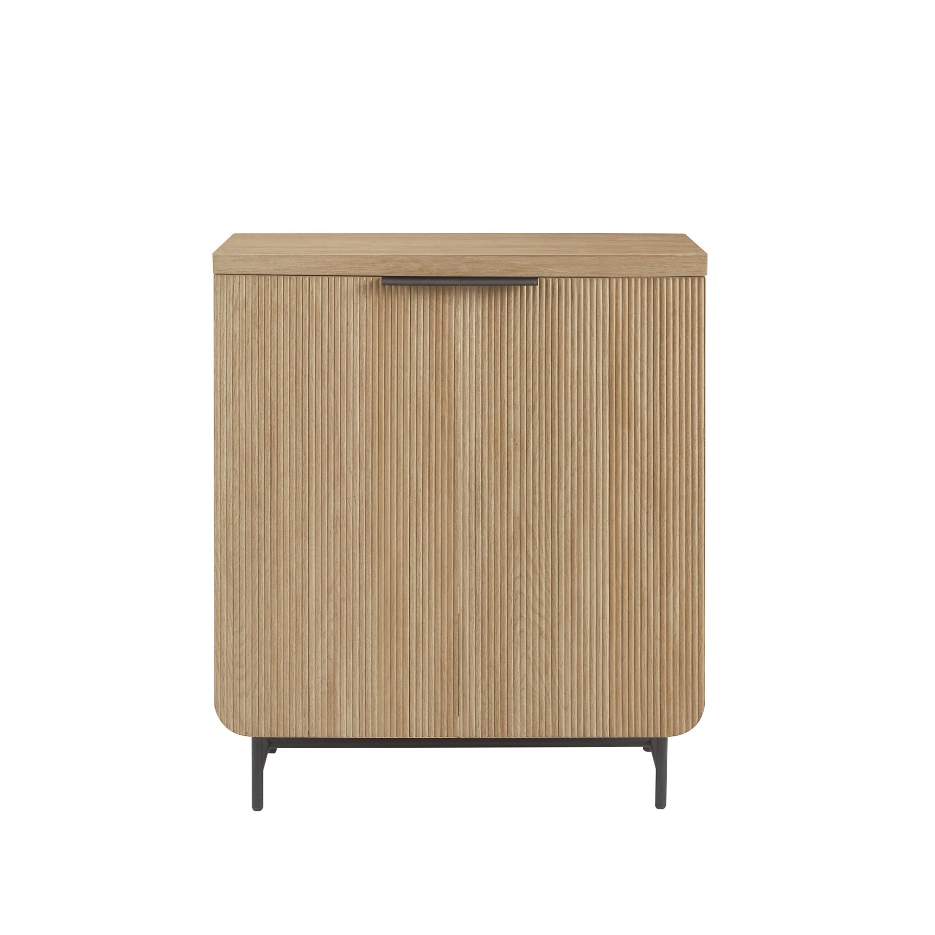Modern Scandi Fluted Door Storage Console - Coastal Oak - Image 2