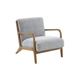 Lounge Chair Mid - Century Style Polyester Upholstered - Gray