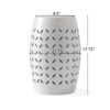 Lilac - Modern Side Table With Iron Cut Design - White - Image 3