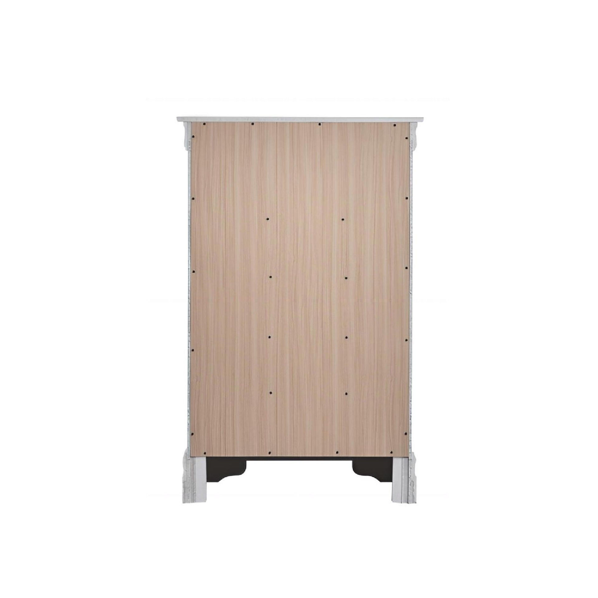 Verona - Chest With Gold Handles And Faux Crystal - White - Image 7