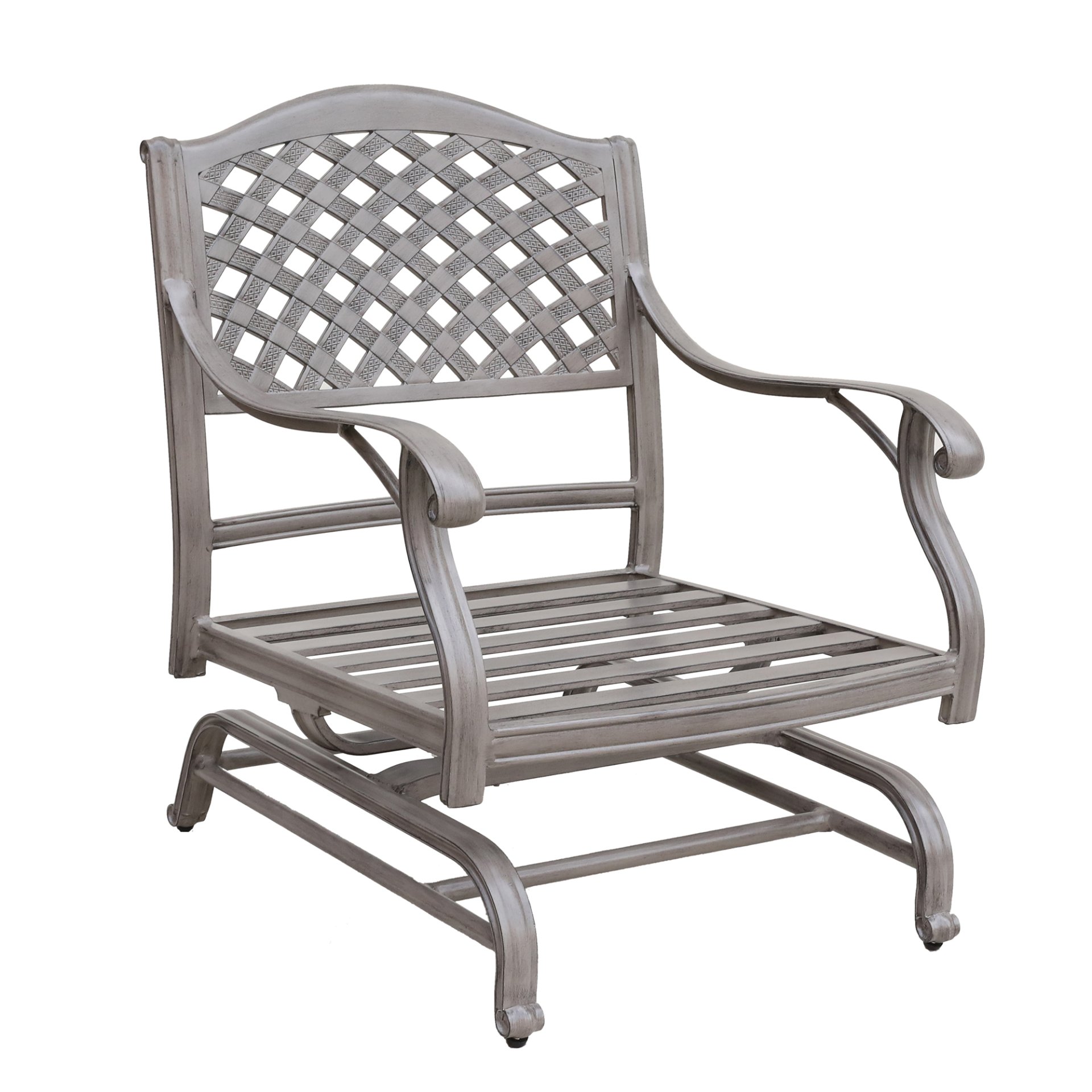 Cast Aluminum Club Motion Chair With Cushion (Set of 2) - Gray - Image 5