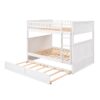 Full Over Full Bunk Bed With Twin Size Trundle, Guardrails - White - Image 21