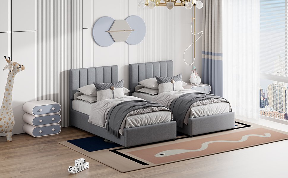 King Size Upholstered Platform Bed With A Hydraulic Storage System - Gray - Image 18