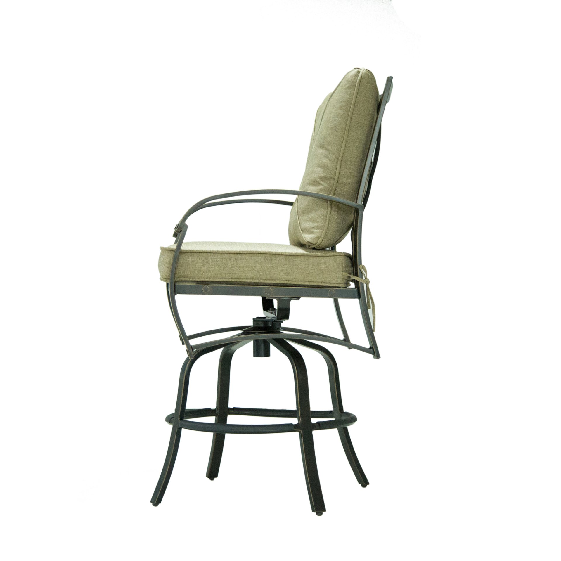 Bar Chair With Back And Seat Cushion (Set of 2) - Antique Bronze - Image 2
